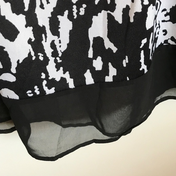 PerSeption Concept Sleeveless Blouse Lattice Neck Chiffon Ruffle Hem Size Large - Picture 7 of 16